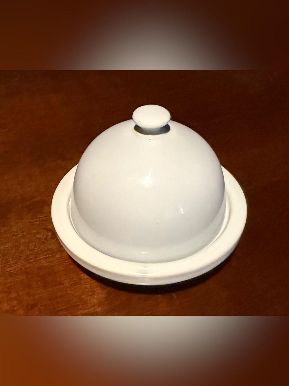 Pier 1 White Ceramic Butter Dome with Knob